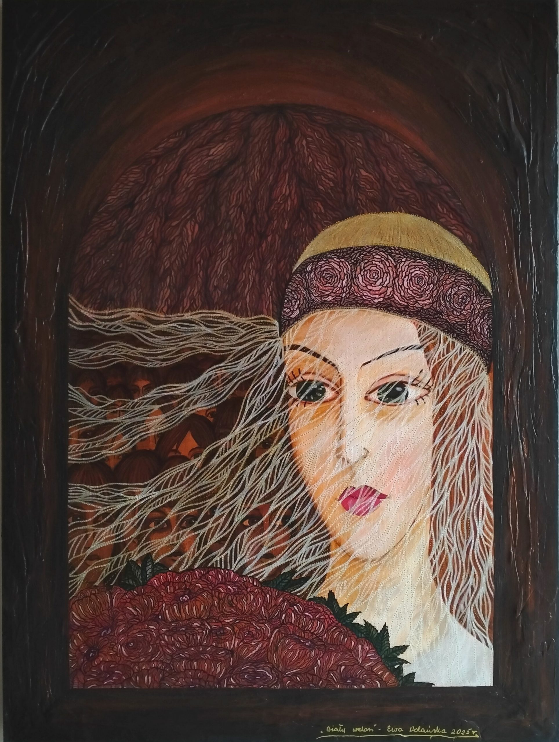 Biały welon - akryl na płótnie 58x78
